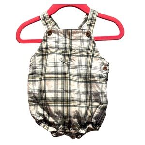 Janie and Jack Baby Plaid Overalls Pastel Size 3-6 Months